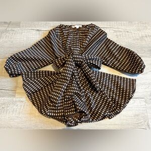 GB Girls Formal Blk/Brwn/Crm Chevron twirl dress Size 3T